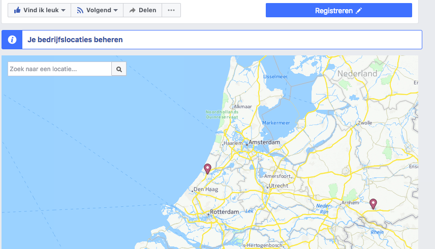 Facebook locaties beheren