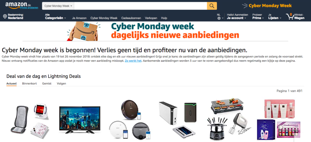 Cyber Monday week bij Amazon