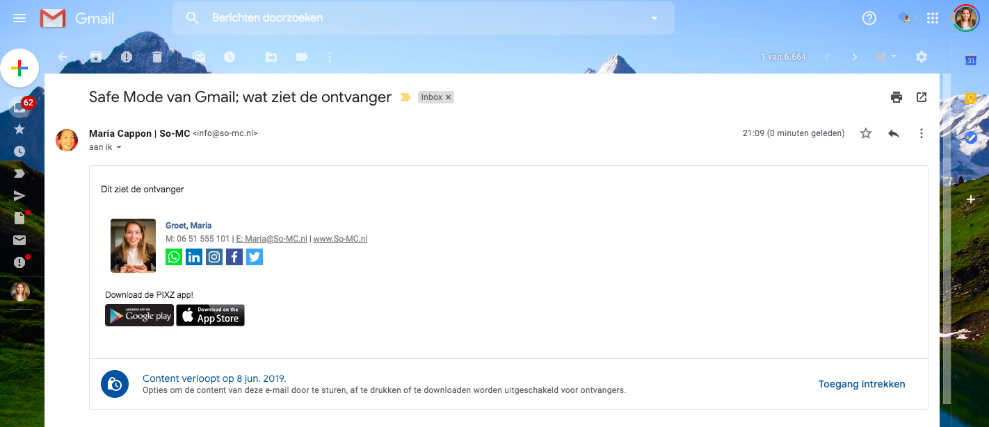 Gmail for business; vertrouwelijke modus!