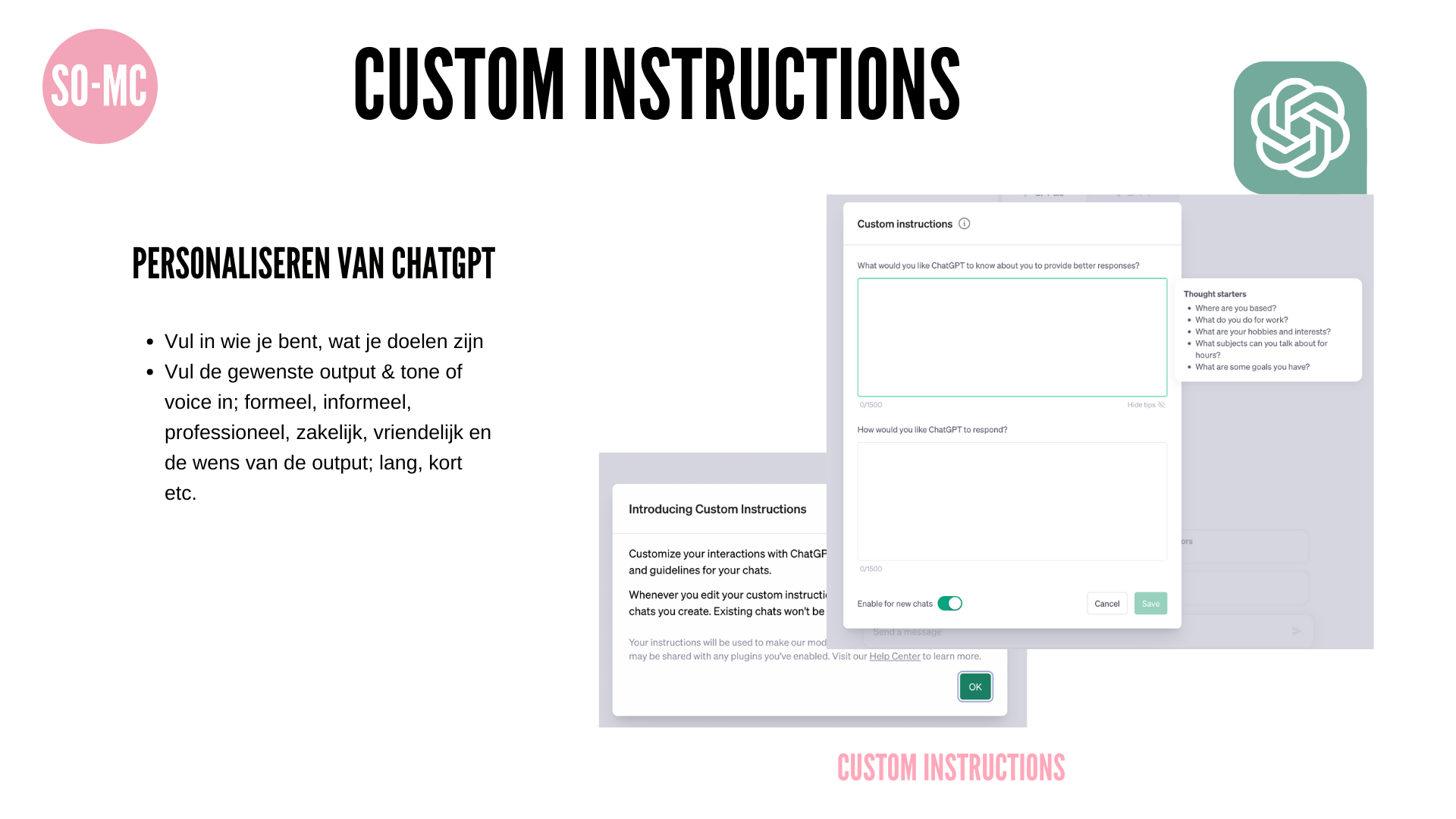 ChatGPT Custom Instructions