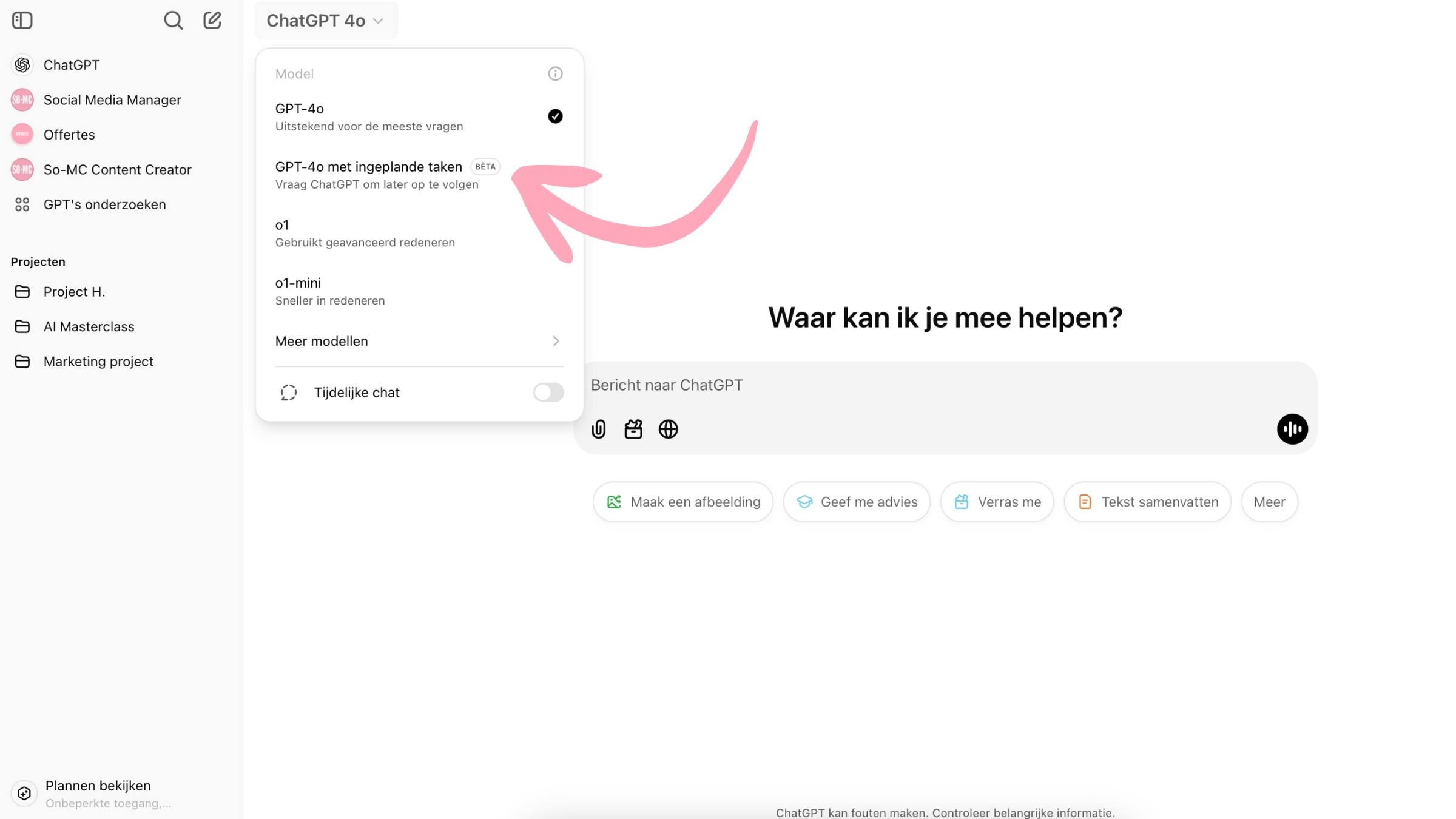 Taken inplannen bij ChatGPT hoe werkt het